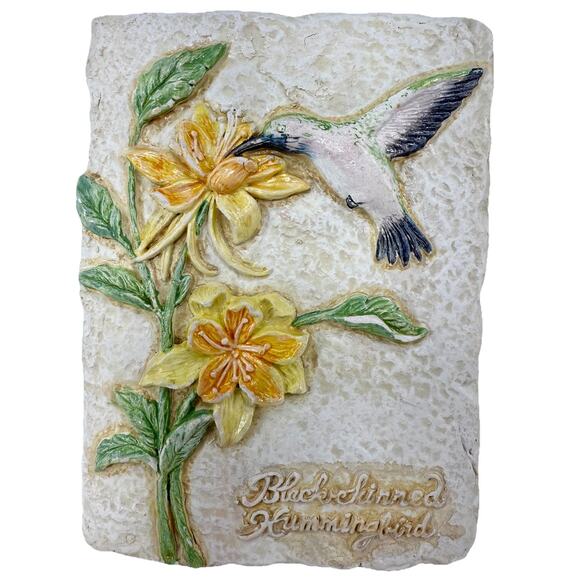 Avon Decorative Hummingbird Wall Plaques Set of 3 Vintage 5x7 Floral Relief - Picture 3 of 14
